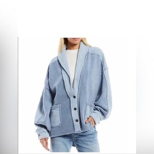 Free People Blue‎ Larkspur Jordan Small Oversized Jacket